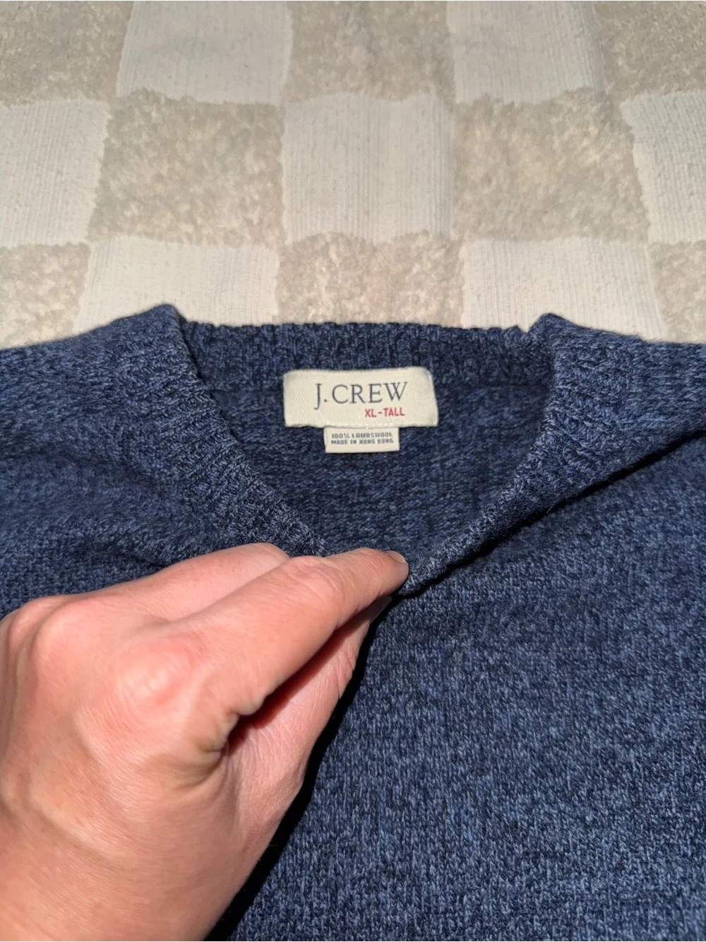 J. Crew Men's 100% Lambswool Navy Crewneck Sweater‎ XL Tall